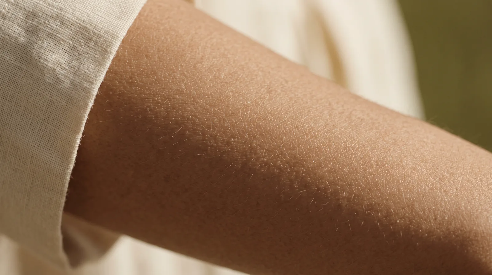 Keratosis pilarisin sık görüldüğü üst kol cilt dokusu